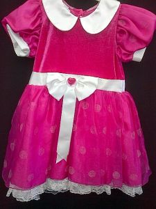 Kids Costumes to Hire - Cerise Pink with White Bow Dress